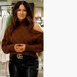 NORDSTROM ASTR the Label Cutout Turtleneck Brown Sweater Women XL